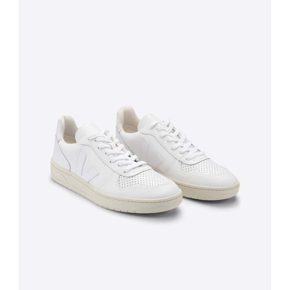 Veja V-10 LEATHER Sneakers Dames Wit | BE 665BEX